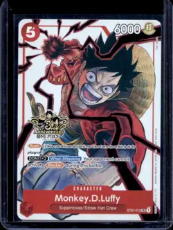2025 One Piece 3rd Ann Tournament Monkey D. Luffy Promos #ST01-012 - Image 1