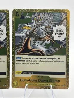 Bandai One Piece Card Game OP13 Foil Gum-Gum Dawn Stamp OP13-117 x4 - Image 3