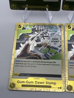 Bandai One Piece Card Game OP13 Foil Gum-Gum Dawn Stamp OP13-117 x4 - Image 5