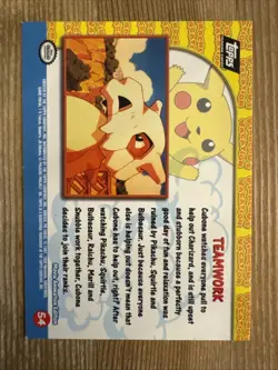 Teamwork 54 - Pikachu's Vacation Topps Pokemon Card - LP - Image 2
