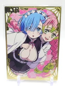 Goddess Story - Gold Metal Waifu Card - Rem & Mitsuri - NUMBERED 093/200 - Image 1