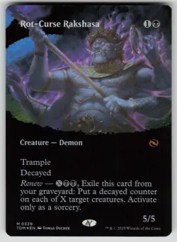 Rot-Curse Rakshasa (Borderless) Foil Mythic Tarkir: Dragonstorm 339 MTG NM 2025 - Image 1