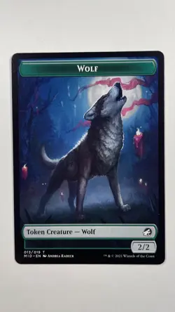 MTG Innistrad Midnight Hunt Wolf 013 Token Magic the Gathering - Image 1