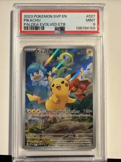 2023 POKEMON PALDEA EVOLVED ELITE TRAINER BOX #027 PIKACHU PSA 9 - Image 1