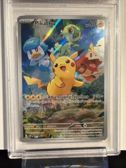 2023 POKEMON PALDEA EVOLVED ELITE TRAINER BOX #027 PIKACHU PSA 9 - Image 2
