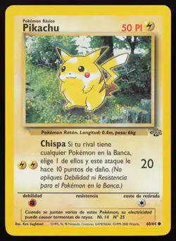 Pikachu 60/64 Unlimited Common Jungle Pokemon SPANISH LP - Image 1