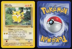 Pikachu 60/64 Unlimited Common Jungle Pokemon SPANISH LP - Image 3