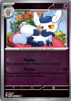 034/088 Meowstic Reverse Holo Pokemon TCG Perfect Order English NM - Image 1