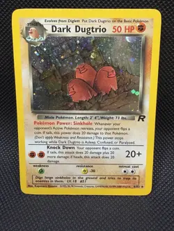 Pokemon TCG Dark Dugtrio Team Rocket Holo Rare 6/82 50 HP 2000 English - Image 1
