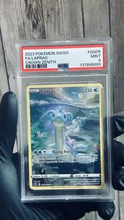Pokemon TCG Lapras GG05/GG70 Crown Zenith Galarian Gallery PSA 9 Holo 130 HP - Image 1