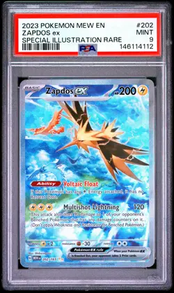 2023 Pokemon Scarlet & Violet Zapdos EX #202/165 Special Illustration Rare PSA 9 - Image 1