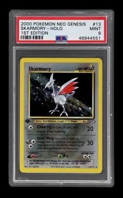 2000 POKEMON NEO GENESIS 1ST EDITION #13 SKARMORY-HOLO PSA 9 - Image 1