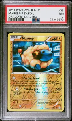 PSA 7 2012 POKEMON BLACK & WHITE DRAGONS EXALTED 38 MAREEP-REVERSE FOIL - Image 1