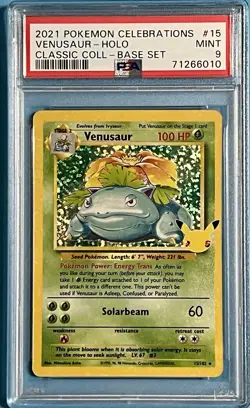 2021 POKEMON CELEBRATIONS CLASSIC COLL #15 VENUSAUR-HOLO PSA 9 - Image 2