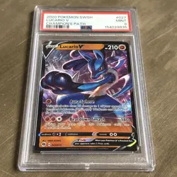 2020 Pokemon SWSH Champion's Path Lucario V #027 PSA 9 MINT - Image 2