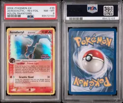 PSA 8 Aerodactyl Reverse Holo 2006 Pokemon Holon Phantoms #35 NM-MT - Image 2