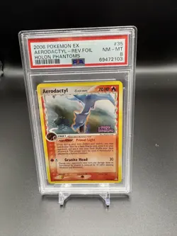 PSA 8 Aerodactyl Reverse Holo 2006 Pokemon Holon Phantoms #35 NM-MT - Image 4