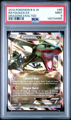 2012 POKEMON BLACK & WHITE DRAGONS EXALTED #85 RAYQUAZA EX PSA 9 - Image 1