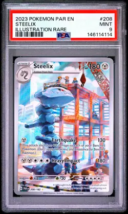 2023 Pokemon Paradox Rift Steelix #208/182 Illustration Rare PSA 9 - Image 1