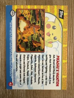 1999 Topps Pokemon Movie Animation #42 Pikachu’s Vacation Black Label MP - Image 2