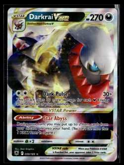Darkrai VSTAR 099/189 Holo VSTAR Rare Astral Radiance Pokemon DMG b1 - Image 1