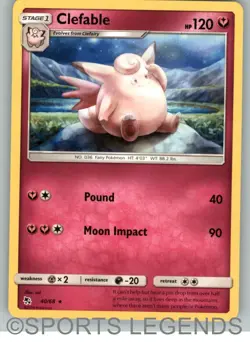 2019 pokemon Hidden Fates rare Clefable 40/68 - Image 1