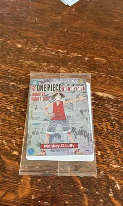 One Piece Card Game🏴‍☠PROMO Monkey.D.Luffy P-055 College Basketball US Voyage - Image 1