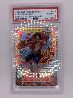 2024 One Piece OP08 EN Portgas D. Ace Special Alternate Art PSA 10 - Image 1