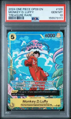 2024 One Piece Monkey D. Luffy Treasure Rare OP08 // #OP07-109 PSA 10 - Image 1