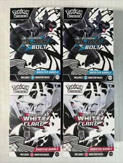 [Lot Of 4] Pokemon TCG 2x Black Bolt And 2x White Flare Sealed Booster Bundles - Image 1