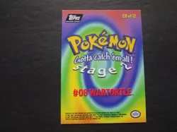 1999 Topps Pokemon the First Movie E8 #08 Wartortle Silver Foil Black Logo - Image 2
