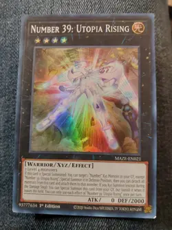 YUGIOH NUMBER 39: UTOPIA RISING COLLECTOR RARE 1ST EDITION NEAR MINT MAZE-EN021 - Image 3