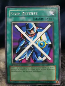 Yugioh Card Stop Defense 1st Edition 2002 LOB-E075 European Print VLP Magic Yugi - Image 1