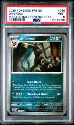 Pokemon Umbreon TCG Master Ball Pattern, Prismatic Evolutions Holo Card 059/131 - Image 1