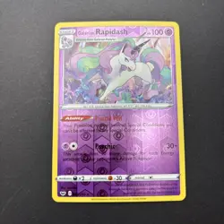 Pokemon TCG Galarian Rapidash Holo Rare Card 082/202 - Image 1