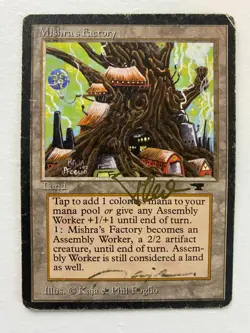 Mishra's Factory (Spring) Antiquities Regular Magic the Gathering Card SIGNED - Image 1
