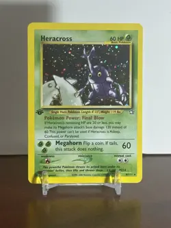 Pokemon Heracross Neo Genesis 1st Edition Basic Holo Rare Card 6/111 2000 Lp - Image 1