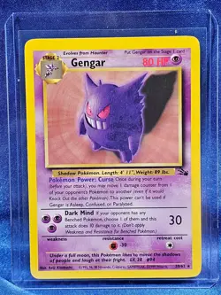 Gengar 20/62 Regular Fossil WOTC Pokemon TCG Card LP - Image 1