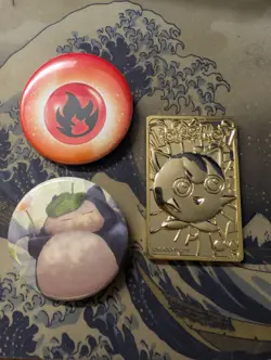 1999 Burger King #39 Jigglypuff 23K Gold Plated Pokemon Card Plus Pins - Image 1