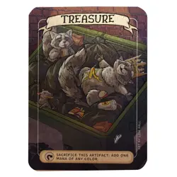 Raccoon Treasure Metal Token Magic Card | Hand-Drawn Fantasy Proxy Art on Metal - Image 1
