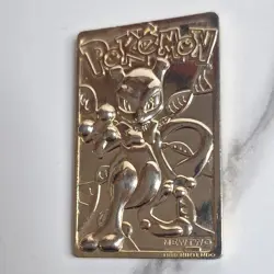 Pokemon Mewtwo Gold Plated Metal Card 1999 Nintendo Collectible Rare - Image 1
