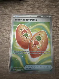 Pokemon Poffin Buddy-Buddy 167/132 Me01: Mega Evolution Holo Card NM Condition - Image 1