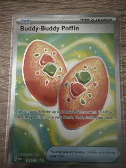 Pokemon Poffin Buddy-Buddy 167/132 Me01: Mega Evolution Holo Card NM Condition - Image 2