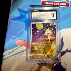 CGC 8 Meowth Pokemon TCG 2025 Chinese Art Rare Holo Card 02/07 - Image 1