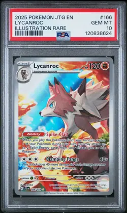 PSA 10 Gem Mint Lycanroc 166 Journey Together Illustration Rare Pokemon Card JTG - Image 1