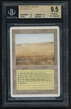 ***BGS 9.5 Quad+ Savannah*** MTG Revised Magic Kid Icarus - Image 1