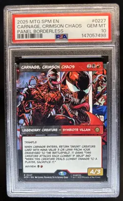 2025 Magic MTG Spider-Man Carnage Crimson Chaos Panel Borderless #0227 PSA 10 - Image 1