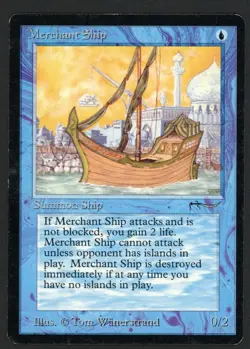 ***Merchant Ship (Edge Crease)*** MTG Arabian Nights Magic Kid Icarus - Image 1