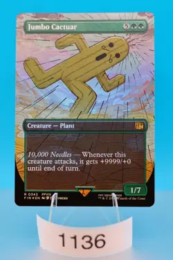 MTG Jumbo Cactuar (Borderless) Final Fantasy Foil #343 - Image 1