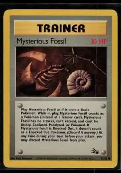 Mysterious Fossil 62/62 Fossil Vintage WOTC Pokemon TCG LP - Image 1